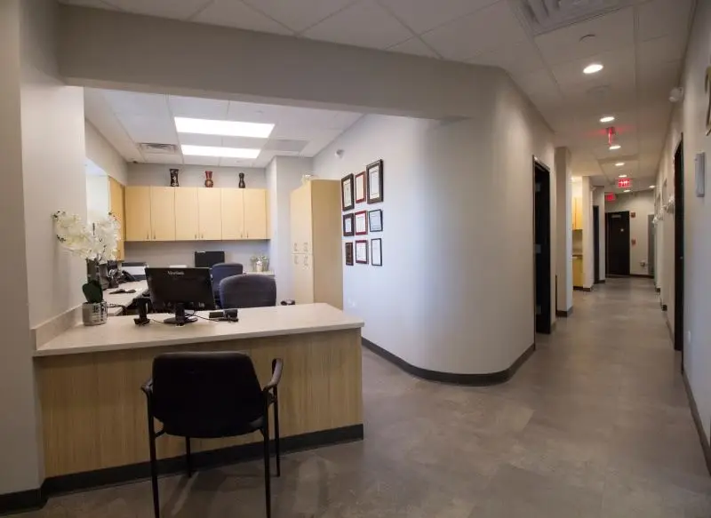 Front desk and hallway